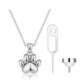 925 Sterling Silver Animal Cat Dog Paw Cremation Jewelry Urn Necklace