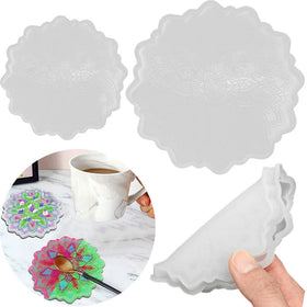 Flower Silicone coaster Tray MoldsLarge Resin Tray Molds with coaster Molds2pcs Epoxy Resin Mat Molds for DIY Casting Mould