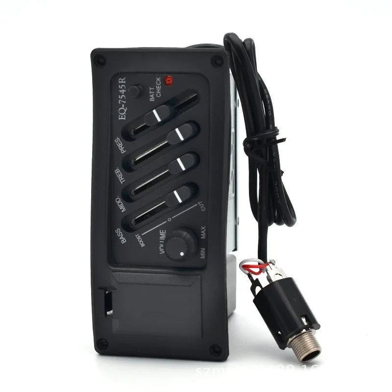 Wholesale EQ Acoustic Guitar Pickup Four Section Electric Box Pickup EQ-7545R Guitar Pickup 6.35 Cable