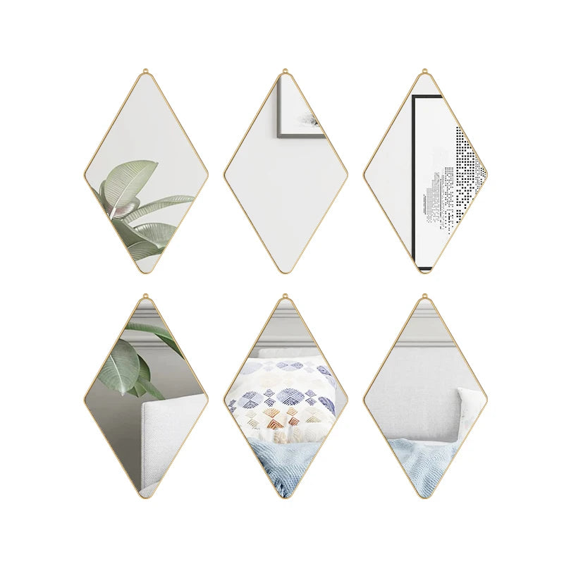 Modern Gold Decorative Wall Mirror with Eco-Friendly Metal Frame Hotel Home Bathrooms Contemporary Wall Decor