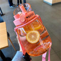 1300ML Outdoor Sports Drinking Water Bottle Large Capacity Fitness Plastic Water Cup With Straw