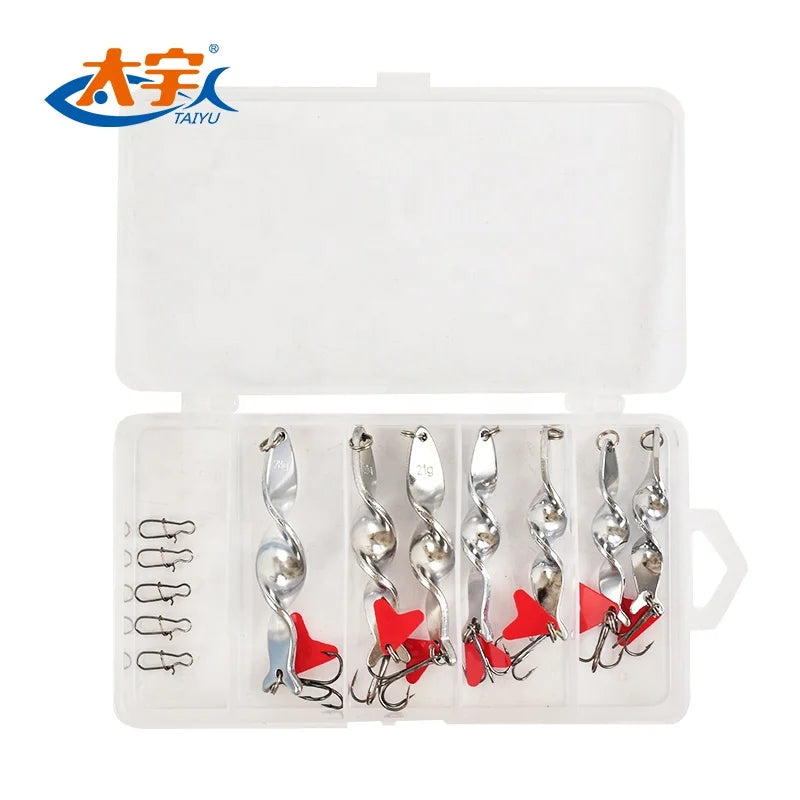 10g14g21g28g 7pcs Metal Spoon Sequin Spinner Tackle Kit Fishing Bait Lure Hard Set Artificial Bait Wholesale