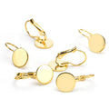 Stainless Steel Round Piece French Ear Hook Gold Plated Lever Back Earring Findings for Huggie Hoop Earring Jewelry Making