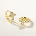 Nagosa Latest Women Jewelry 925 Sterling Silver 18k Gold Vermeil Cubic Zirconia Cross Huggie Hoop Earrings