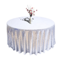 Birthday Elegant Sequin Table Cloth Round Party Wedding Banquet Polyester White Table Cover Tablecloth for Event