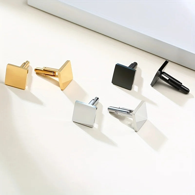 Fashion Cuff Link Blank Jewelry Manufacture Custom Engraved Cuff Links Soft Enamel Diamond Logo Cuff Link