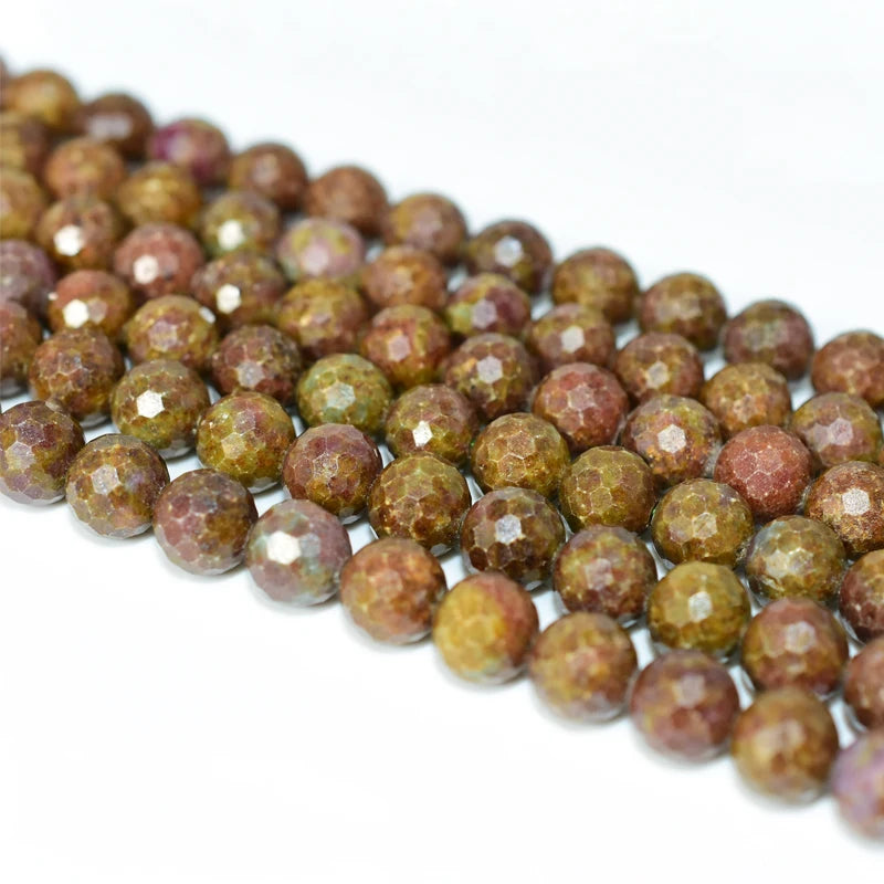 Wholesale 128 Faceted Red Ruby Loose Gemstone Beads Natural Stone for DIY Jewelry Creation
