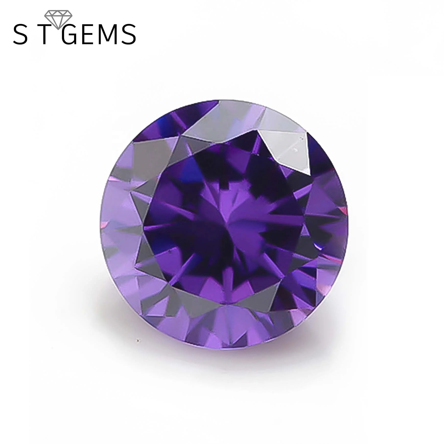 Factory Direct Prices Round Cut Violet Purple CZ Stone Cubic Zirconia Gemstones for Sale