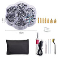New Style Home DIY Iron-On Transfer Rhinestone Hot Fix Applicator Tool Kit with 110V/220V Compatibility Pink/Purple/White+Pink
