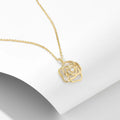 Fashion Women Jewelry 925 Sterling Silver Flower Rose Zircon Pendant Necklace Gold Plated Stud Earring Ring Jewelry Set