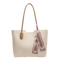 2025 Women's Large Capacity Trendy Textured Shoulder Bag with One Strap for Spring Summer Commuting Ladies' PU Lining Tote Bag