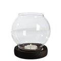 Handmade Round Glass Ball Globe Candle Cover Chinese Style Glass Tealight Candle Holders Shades with Base for Table Centerpiece