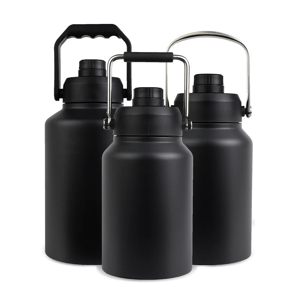 Watersy New Product 64oz/128oz Insulated Water Bottle Thermal Cola Flask Vacuum Double Wall 304 Stainless Steel Water Jug