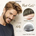 Super Thin Skin 0.02-0.03mm V-looped All Over Men Toupeehair Replacement for Men on Sale