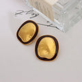 Irregular Punk Metal Minimalist Vintage Enamel Big Stainless Steel Stud Earrings Women Waterproof Trendy Jewelry