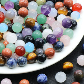 Hot Sales 10mm Bead Natural Amethyst Bead Healing Stones Crystal Sphere Tiger's Eye Ball for Fengshui Decoration