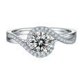 Moissanite Diamond Engagement Ring Free Certificate S925 Silver Rhodium Plated 0.5/1/2/3ct Angel Kiss Solitaire  R.GEM.
