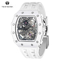 For Luxury Automatic Mechanical MIYOTA Movement Mens Watch Carbon Fiber Case Tonneau Shape Analog Dial Sapphire Crystal