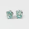 Jovovasmile 1ct 5*7mm 925 Silver Sapphire Champagne Light Blue Oval Cut D VVS1 Moissanite Stud Earrings Women