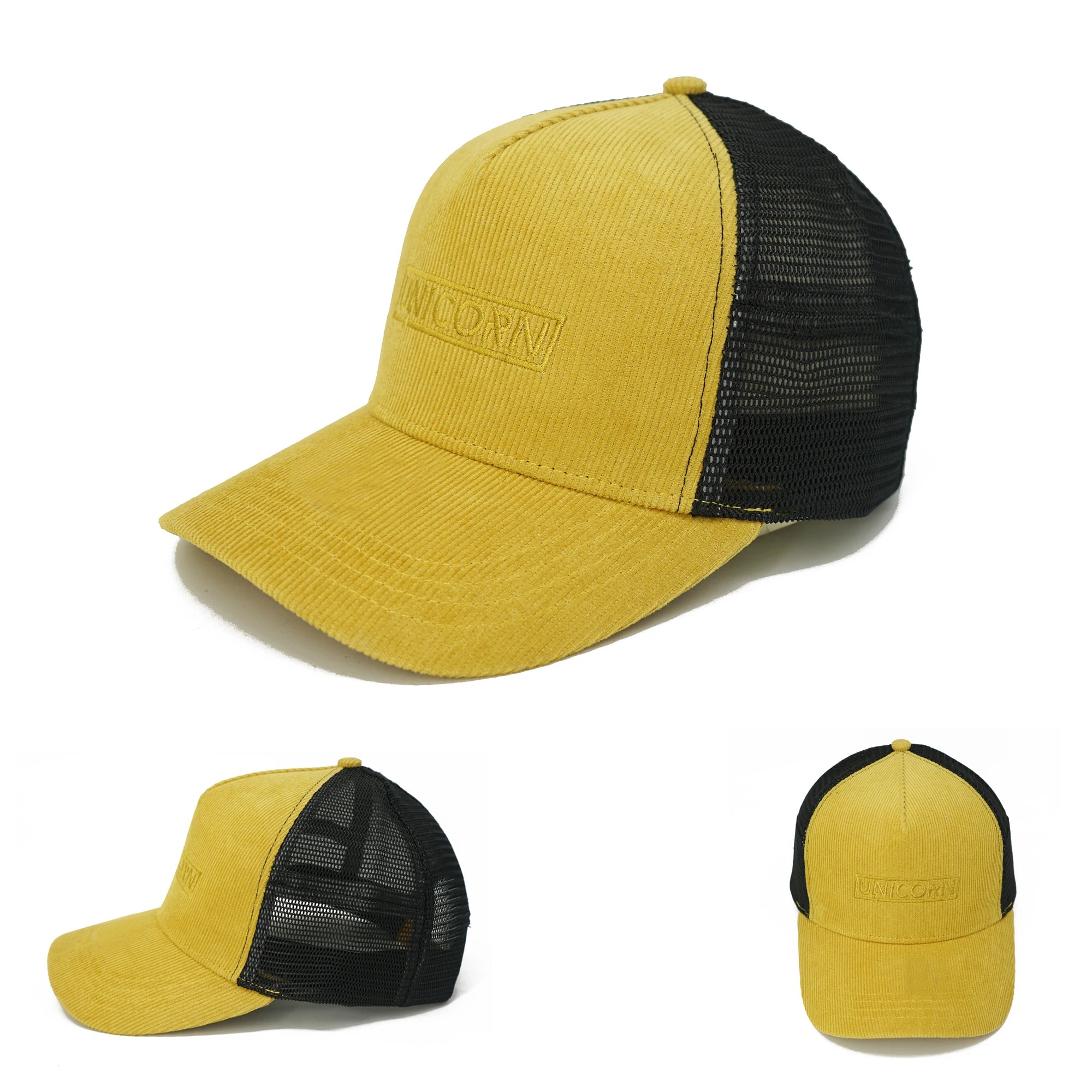 Oem Custom Design Embroidery Logo Structured Mesh Snapback 5 Panel Unisex Hip Hop Outdoor Polyester/Cotton Corduroy Trucker Cap