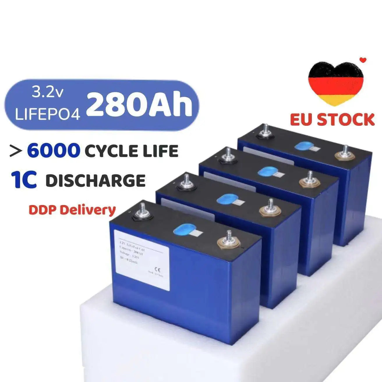 6000 Cycles 5 Years 3.2V 280AH Lifepo4 LF280K Lithium Iron Phosphate Battery for DIY Battery Pack RV