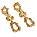 JINYOU 2857 Stainless Steel 316l Geometric Hollow Temperament Drop Dangle Earrings Metal Long Fashion Golden Statement Jewelry