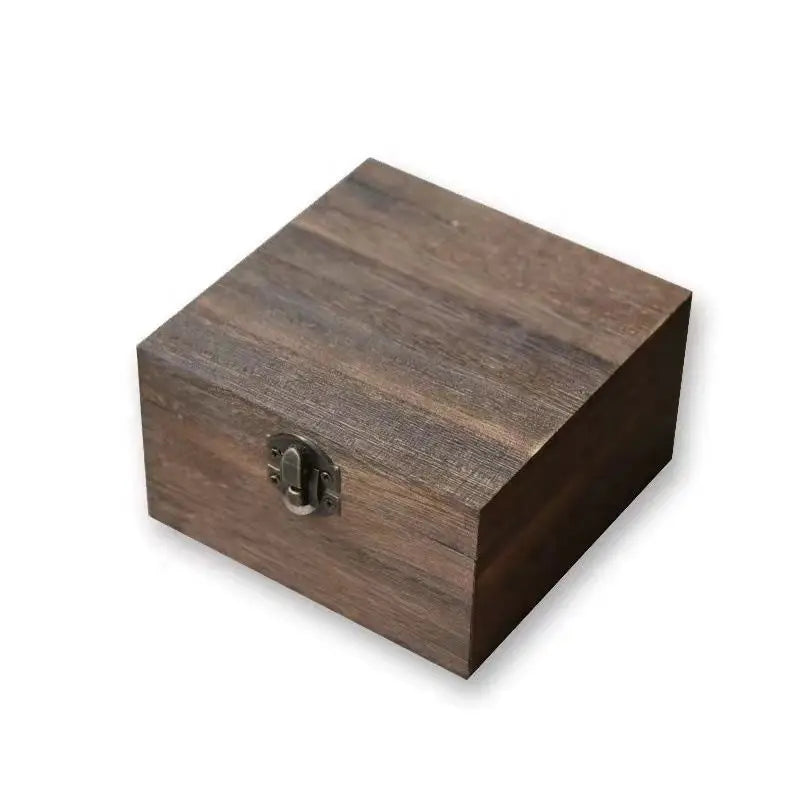 WOQI Handmade Wooden Jewelry Packaging Box with Metal Lock Angel Theme Home Decoration Gift Box