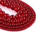 AsVrai U 4mm-12mm Garnet Red Glass Crystal Beads Round Loose Charms Stone Beads for Jewelry Making Findings DIY Bracelet Crafts