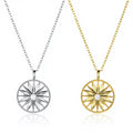 FUAMAY 925 Silver Octagram Star Pendant Necklace Adjustable Rope Chain with Zircon Stone for Wedding or Gift