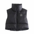 Custom Manufacturer Wholesale Sleeveless Gilet Bubble Quilted Jacket Coats Stand Collar Cropped Puffer Vest for Women