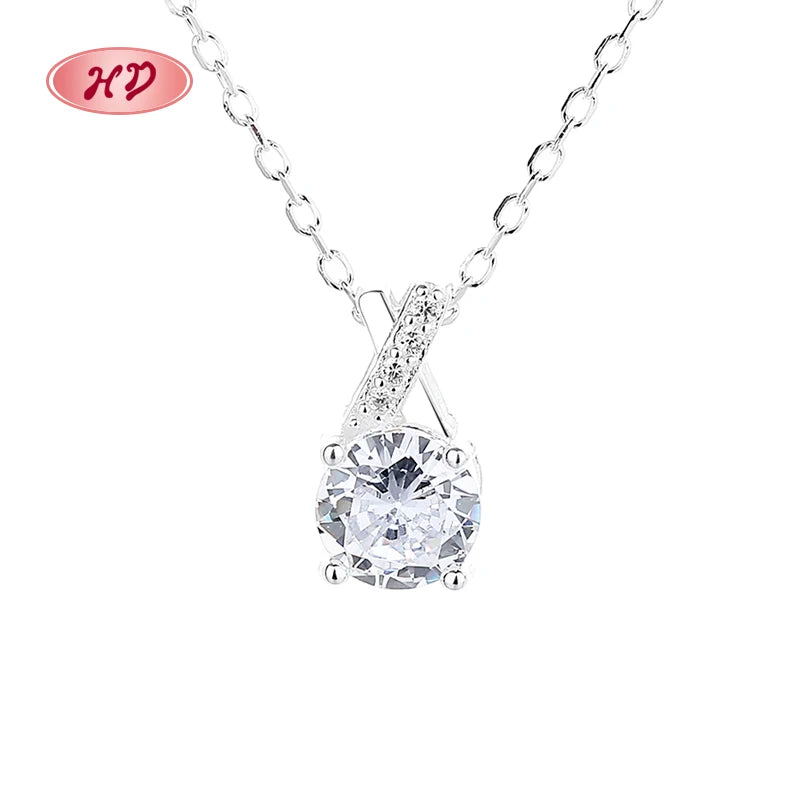 S925 Silver Large Zircon Necklace Wholesale Radiant Colorful Jewelry Accessory Sterling Silver Irregular Necklaces