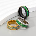 2025 New Fashion Accessories Olive Leaf Ring Stainless Steel Ring Luminous Jewelry