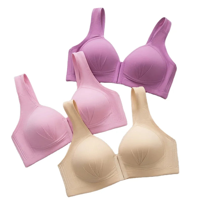 Sexy Push up Bra Front Closure Solid Color Brassiere Wireless Bralette Breast Seamless for Women Underwear Plus Size Sexy Bras