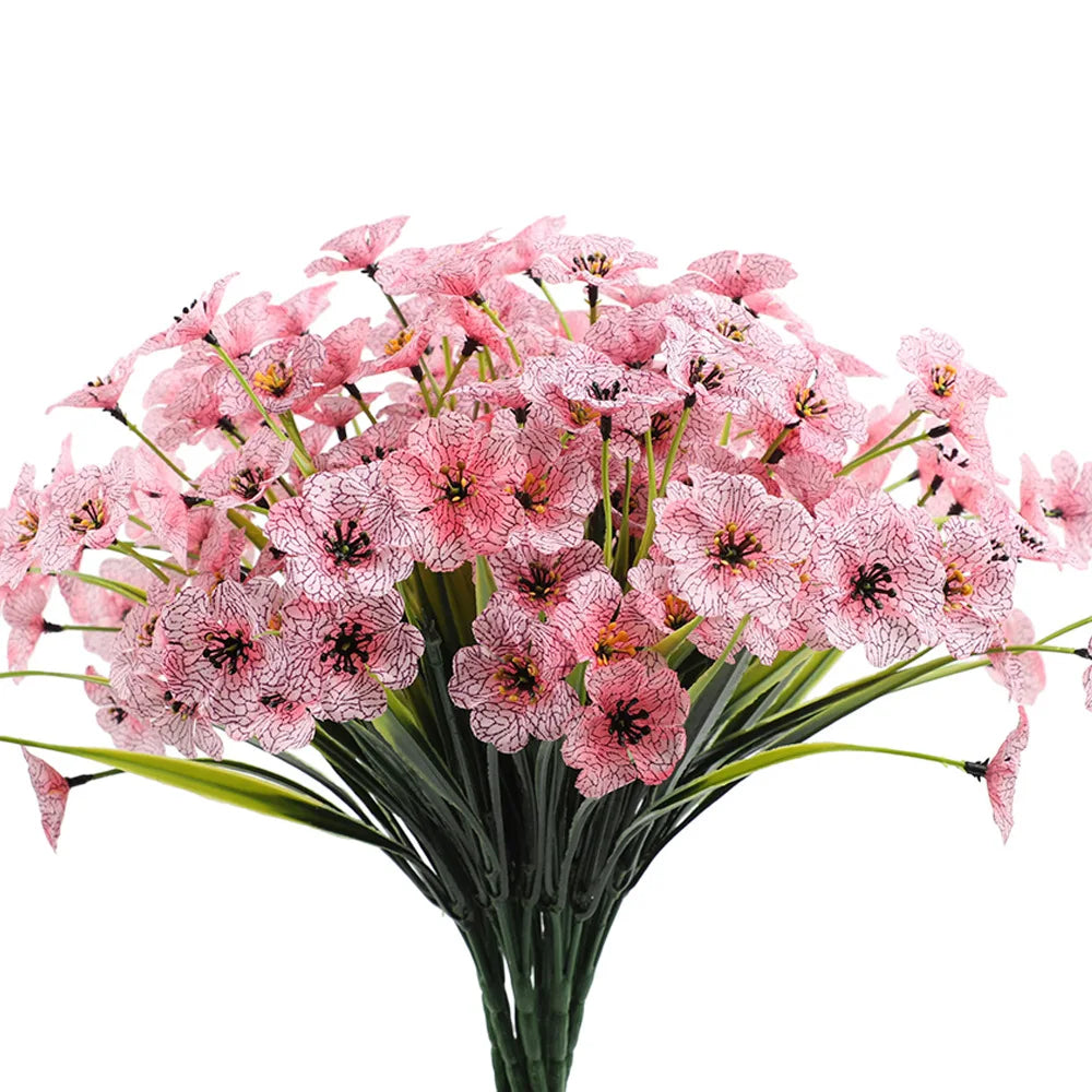 Hot Sale 5 Forks Silk Decorative Flower Artificial Violet Flower Bouquet for Indoor Outdoor Decor