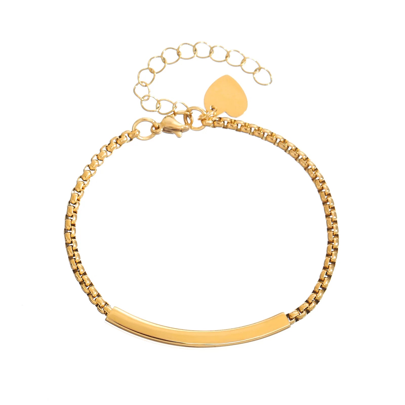 Wholesale Fashion Simple Stainless Steel DIY Carving Hollow Tube Bracelet Women's Geometric Heart Pendant Bracelet Jewelry Gift