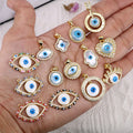 CZ8562 18K Gold Paved Cz MOshell Evil Eyes Pendants Mop Evil Eyes Cubic Zirconia Turkish Evil Eyes Protection Charm Pendant