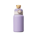 Cute Bear Design Stainless Steel Double Wall Vacuum Insulated Tumbler Leak-Proof School Kids Water Bottle with Straw