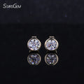 Starsgem Round Shape Bezel Setting Earrings DEF Color VS Clarity Lab Diamond Stud 14k Gold Earrings
