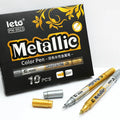 Dual Tip Metallic Markers Gold Silver Paint Pens 0.7mm Fiber Nib Permanent Markers for DIY Card Making Art Craft