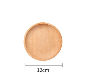 Decor Trinket Dish 12cm 10cm Beech Mini Tray Wooden Tray Round Wood Tray