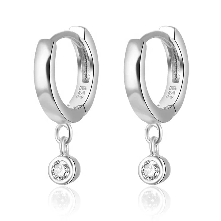 POLIVA 925 Sterling Silver and Gold Plated Earrings with Zircon Vintage Style for Party or Gift Rhodium Plated for Women