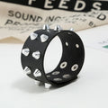 Trendy Fashion PU Leather Punk Wrap Plain Cheap Nail studded Bangle Leather Jewelry Bracelets