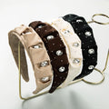 Fashion Simple Hair Accessories Full of Star Rhinestone Headband Women's Fabric Wide Edge Headband All Pressure Hair Accessories