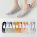 Non-slip Invisible Socks Slippers Seamless Ice Silk Women Socks Summer Thin Solid Casual Wholesale No Show Socks