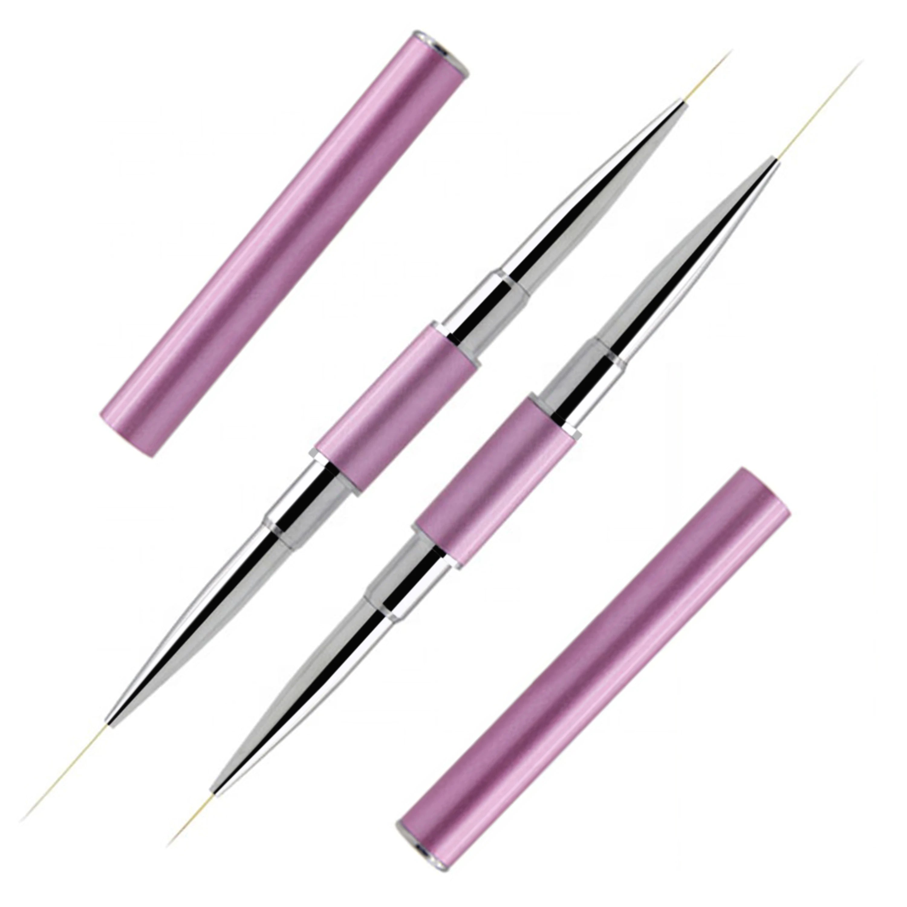 The Latest Popular Manicure Double End 4 Colors Nail Liner Brush with Lid