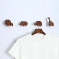 Decoration Animal Shape Walnut Wood Wall Mount Hanging Coat Rack Hook Removable Adhesive Hat Clothes Wooden Wall Hook