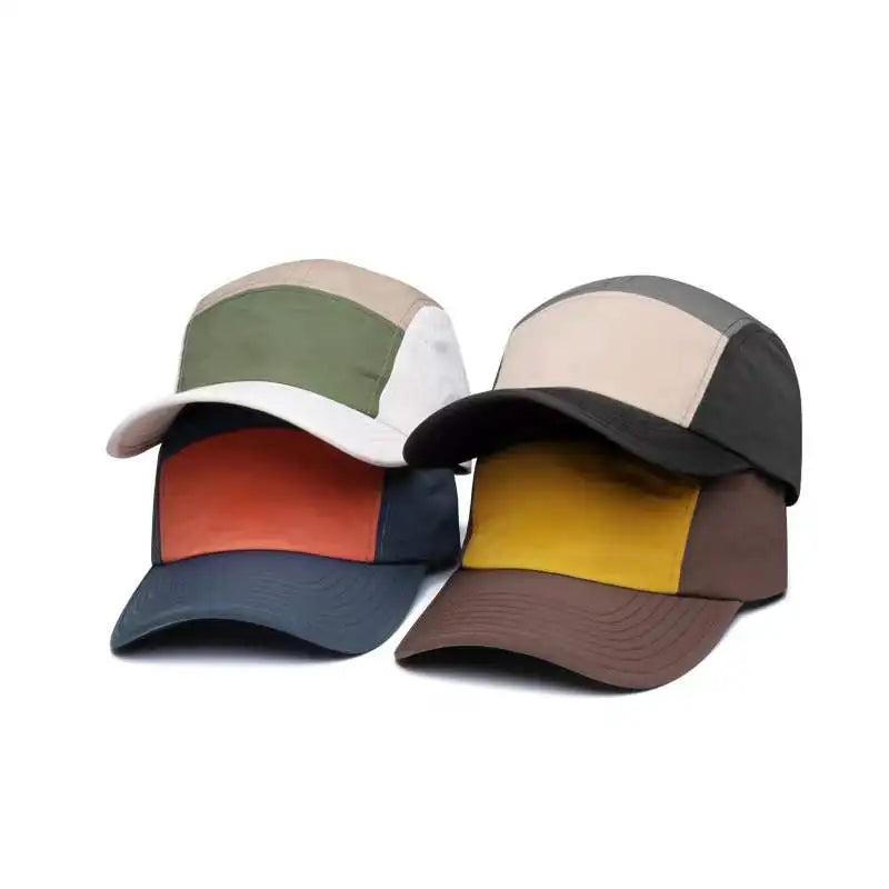 Best Selling Contrast Color Quick Drying Breathable Lightweight Nylon Unisex Running Hat Patchwork Waterproof 5 Outdoor Sports