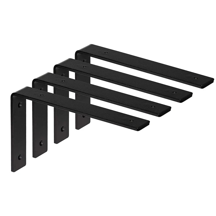 RHETECH Custom Furniture Brass Shelf Bracket 90 Degree L-Shape Angle with Triangle Bracket Straight Shelf Support Brackets