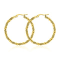 Statement Jewelry extra Large Stainless Steel 18k Gold Plated Twisted Hoop Earrings for Women