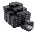 Custom Printing Empty Black Rectangular Hinged Metal Tin Box Portable Food Grade Metal Tin Gift Box with Foam Insert